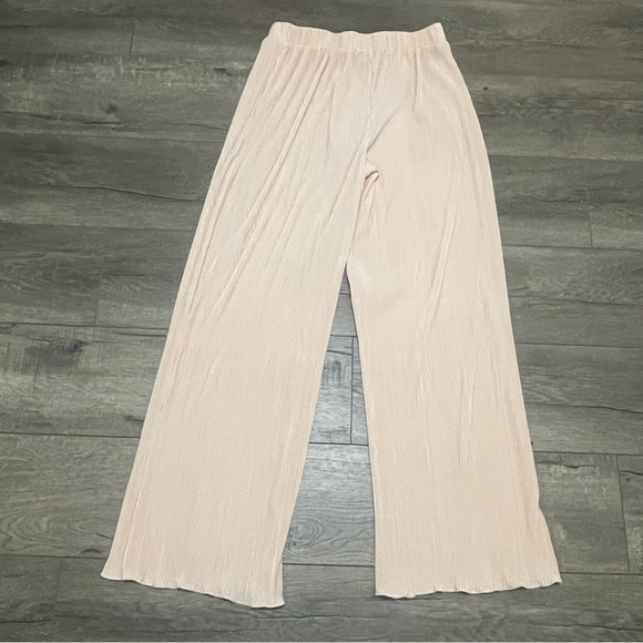 Joie Women's Pleated Satin Pink High Rise Pants Pull On Stretch Waist Sz Small - Picture 6 of 8